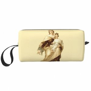 Viagem Nossa Senhora do Monte Cl Bolsa de Higiene Pessoal Virgem Maria Cristã Maquiagem Organizador de Cosméticos Mulheres Beleza Armazenamento Dopp Kit Case i4v1 #