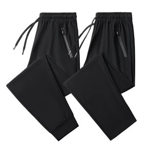 Summer Ice Silk Pants Casual Pants Elastic Right Angle Sports Pants Summer Large Size Quick Drying Mens 240323