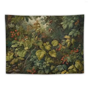 タペストリーヴィンテージ植物装飾的な自然絵画イラストタペストリーベッドルーム装飾壁吊り