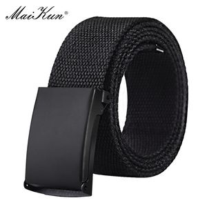 Maikun Belt Canvas Men's Belt Metal Slider Buckle Belts For Men Man Militic Tactical Strap For Pants Jeans 240315