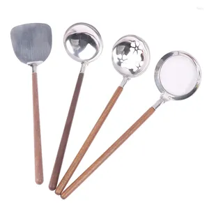 Spoons Home Long Handle Ladle Stainless Steel Big Head Round Dinner Soup Spoon Stirring Drinking Dessert Kitchen Tableware