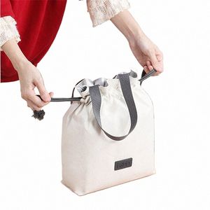 portable Drawstring Women's Thermal Lunch Bags Waterproof Picnic Pouch Food Insulated Cooler Ctainer Bag for Office Students t5ow#