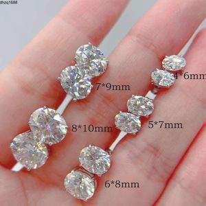 Full Size Popular Gold Plated Screw Back 925 Ear Studs Oval Cut Moissanite d Color Stud Earrings