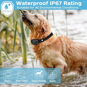 Dog Collars Trainer Barking Stop Ultra Long Remote Control Waterproof Rechargeable Pet Supplies Vibrate Bright LEDAnti-lost Light