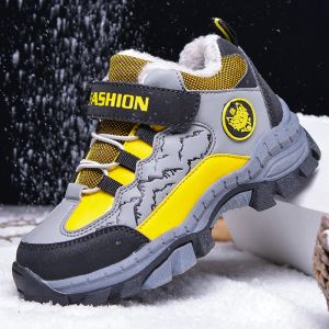 Shoes 2022 Children Sneakers Winter Plush Boys Hiking Shoes Antislip Waterproof Tennis for Kids Warm Outdoor Girls Shoes Free Shipping