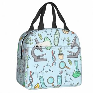 Bolsa de almoço isolada para biologia e química, para mulheres, estudos de ciências naturais, resuável, refrigerador térmico, caixa bento, escola 16a4 #