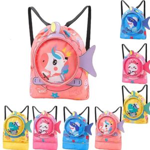 Childrens Swimming Bag Cute Animals Beach Backpack For Kids Swimming Bag Girls Beach Pool Swim Wet And Dry Backpack For Outdoor 240329