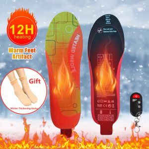 Insoles aquecidas de inverno 3900mAh Aquecimento de bateria elétrica Sapatos quentes insere as almofadas de aquecimento de pés cortados livres aquecedor térmico insoel