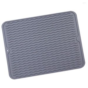 Tapetes de mesa para casa, utensílios de cozinha, retângulo, pratos de secagem, bandeja de silicone, resistente ao calor, ferramenta de cozimento, almofada de drenagem, dobrável, antiderrapante