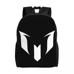 Mochila branco messis futebol mochilas para meninos meninas escola faculdade sacos de viagem homens mulheres bookbag se encaixa 15 polegadas laptop