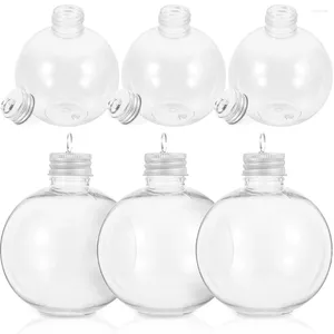 Vaser 6 st multipurpose rund glödlampa behållare påfyllningsbar flaska hängande dekor godis inpackning burk