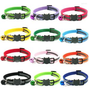 Dog Collars 11 Colors Pet Collar For Cat Reflective Anti-Lost Adjustable Supplies Teddy Bomei Bell Small Neckband