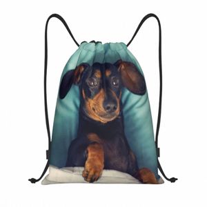 DACHSHUND TACKSTRING RACKPACK Väskor Män Lätt Badger Sausage The Wiener Dog Gym Sports Sackpack Sacks for Shop 61Pu#