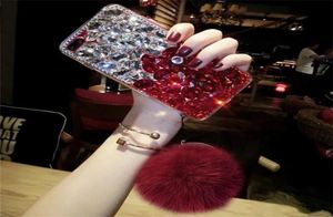 Custodia con pendente a forma di palla di pelo di volpe con diamanti in cristallo Bling per Iphone 1112 Pro Max XS Max XR X 8 7 6S Plus Samsung Galaxy Note 910 S82373669