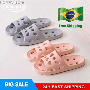 Hemskor 2024 Summer Women Outdoor Slippers Bath Leaky Platform Non-Slip Home Hole Flip Flops Beach Sandals Ladies Leaky Indoor Slides Y240401