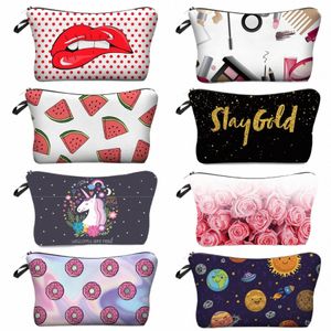 1pc New Portable Watermel Pattern Women's Makeup Bag Brush Tools Bag Pencil Case Cosmetic Bag Organizer Pouch Box Lady Kit 0165#