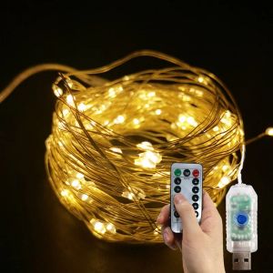 5m USB Operado Fairy Lights LED String Garland Lamp Remote Control para Decoração de Casamento para Festival de Natal ao ar livre