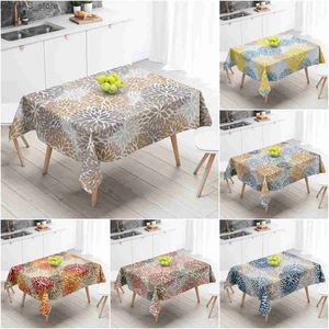 Table Cloth Abstract Vintage Pattern Tablecloth Waterproof Coffee Table Picnic Decoration Rectangular Tablecloth Kitchen Ornament Mantelpiec Y240401