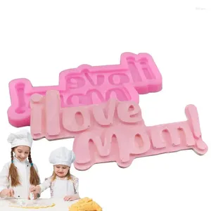 Baking Moulds Fondant Molds Silicone Safe Food-Grade Happy Mothers Day Mold Reusable Cute 3D Cake Decorating