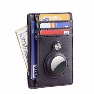 Air Tag for Air Tag Busin CreditカードホルダーのSlim Wallet Card Case Coin Pus Puin Pu Leather Protector Cover F9DG＃