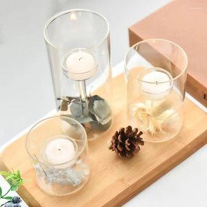 Candle Holders Set Of 3 Glass Holder For Wedding Centerpieces Modern Tealight Christmas Decor Decorative Candleholders