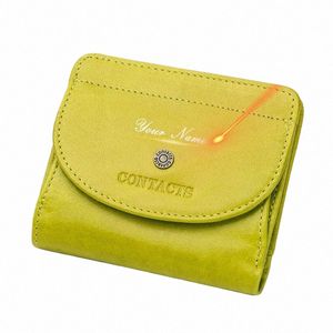 CTACTs gratis gravering fi mini plånbok äkta lädermyntväska kvinnor korta plånböcker liten mey väska för damer unisex q7zm#