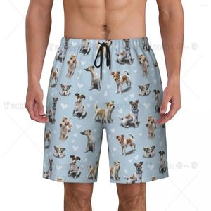 Mäns shorts Jack Russell Terrier Puppy Love Board Mens Cool Beach Briefs Pet Dog Quick Dry Swim Trunks