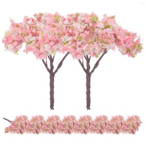 Decorative Flowers 10 Pcs Plants Sand Table DIY Model Mini Realistic Adornment Romantic Flower Simulation Tree Accessory Landscape