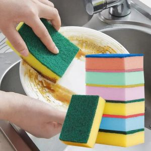 10Pcs Double Sided Cleaning Spongs Household Scouring Pad Kitchen Wipe Dishwashing Sponge Cloth Dish Cleaning Towels Accessories