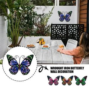 Gartendekorationen Schmetterling Wanddekoration Farbiges Metall Kunstdekor für Schlafzimmer Haus Hof Terrasse Zäune Z0K2