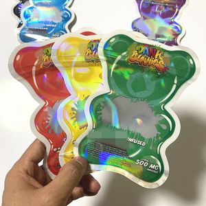 Sacchetti per imballaggio di caramelle gommose umide da 500 mg pacchetto a forma di mylar pacchetto di plastica per orsi sacchetti per imballaggio a forma vuota