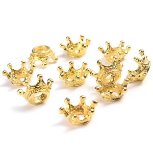 10/20/50pcs Koron Kształt Uroki końcowe koraliki Plane Gold Silver Stop Akcesoria koronki do biżuterii DIY Bransoletka 6x9/12 mm