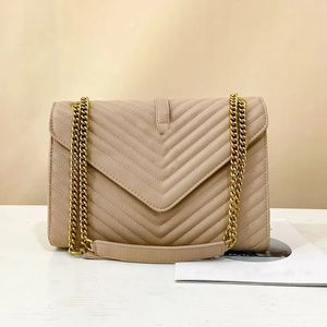 Top Designer Umhängetasche Handtasche Damentasche Gold Klassisch Luxusmarke Oblique Stripe Quilted Chain Middle Oblique mit Staubbeutel