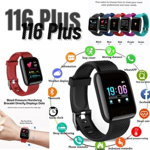 116plus akıllı saat erkekler kan basıncı su geçirmez akıllı saat kadın kalp atış hızı monitör fitness tracker android iOS için spor izleyicisi