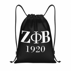 Personalizado Zeta Phi Beta Cordão Saco Mulheres Homens Leve Esportes Ginásio Mochila De Armazenamento x1r5 #