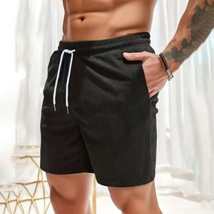 Hollow Stripe Men Light Weight Thin Short Pants Running Squat Fiess Mens Gym Wear Quick-drying Male Drawstring Shorts