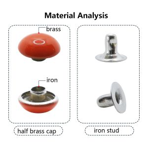 100ssets Dome Cap заклепывает 14 цветов металлические шпильки круглые заклепки для кожаной крафт -мешок для ремня одежда одежда для одежды.
