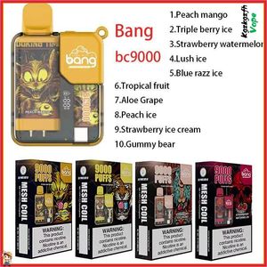 Authentische Bang Box BC 9000 Puffs Einweg-Vape Bang Box Wiederaufladbare E-Zigaretten 9K Mesh Coil RGB-Lichter 12 Geschmacksrichtungen 14 ml E-Liquid auf Lager