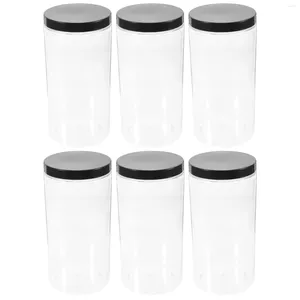 Vases 6 Pcs Cookie Jars Sealed Storage Bottle Oats Containers With Lids Cereal Flour Grains Honey