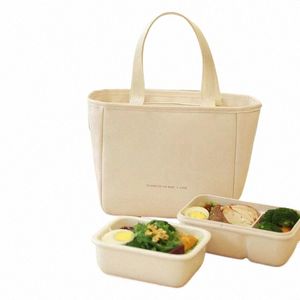 2024 Ny PU Lunch Thermal Bag Lunchbox Storage Bag Aluminium Film Cooler Office Outdoor Picnic Tote Insulati Påsar för flickor K4HV#