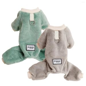 Vestuário de cão 2024 Flanela térmica Pijama de inverno para cães pequenos Tempo frio Roupas quentes Cachorrinho Onesie Macacão Yorkie Macacões