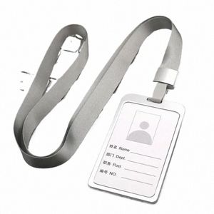 Neue Fi-Kartenabdeckung Frauen Männer Aluminiumlegierung Arbeit Namenskartenhalter Busin Arbeitskarte ID Badge Lanyard Halter Metalltaschen P5y6 #