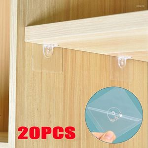 Ganci 10/20PCS Supporto per scaffale Supporto per scheda armadio Supporti per organizzatore di immagazzinaggio Cucina Bagno Armadio Adesivo da parete autoadesivo