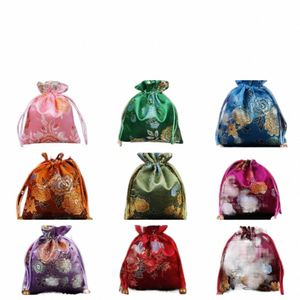 chinese Style Retro Embroidery Fr Drawstring Sugar Bag Fr Handbag Gift Bag Ethnic Style Jewelry Storage Bag Coin Purse 19G6#