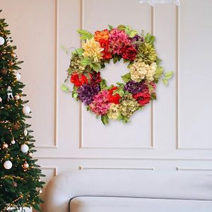 Decorative Flowers Winter Wreath Front Door Spring Summer For Outside Peony And Hydrangea Flower 12 Christmas With Lights