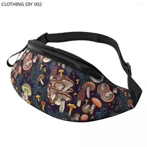 Waist Bags Dark Dream Forest Mushroom Fanny Pack Men Women Casual Crossbody Bag For Camping Biking Phone Money Pouch