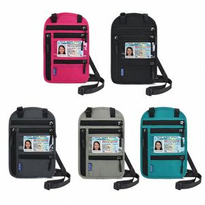 Kvinnliga män pass täcker RFID ID kreditkortsorganisatör axel hals påse rese plånbok på väska vattentätt passhållare 752s#
