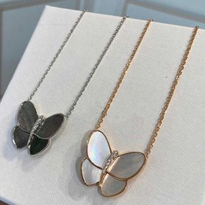 Brand originality High version V Golden Van Big Butterfly Necklace Female Rose Gold Light Luxury White Beimu Grey Pendant Live Sales jewelry