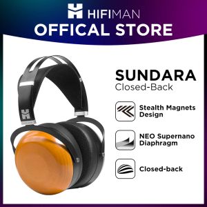 Headphones HIFIMAN SUNDARA ClosedBack OverEar Planar Magnetic Wired HiFi Headphones with Stealth Magnet Design, Wood Ear Cups