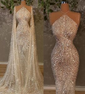 Sparkly Sequined Mermaid Wedding Dress with Wrap Illusion Bling Dubai Princess Bridal Gowns Robe De Soiree Turkish Couture Abendkl9228765